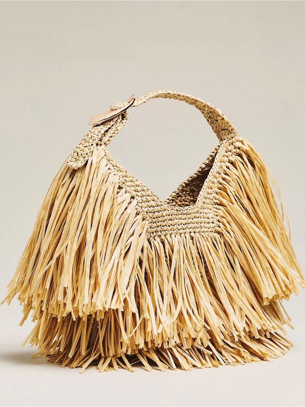 Anthropologie Fringe Hobo Bag